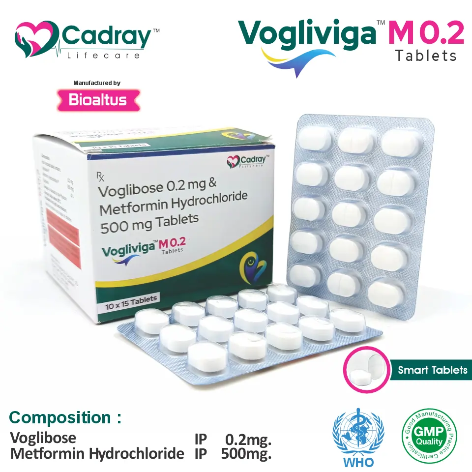 Metformin 500mg SR + Voglibose 0.2mg Tablet | Antidiabetic Care | Best Price for PCD Pharma Franchise